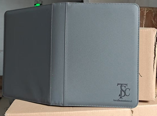 TS Collezionismo Binder 9 Tasche con Zip (Grigio Scuro) + 100 Penny Sleeves