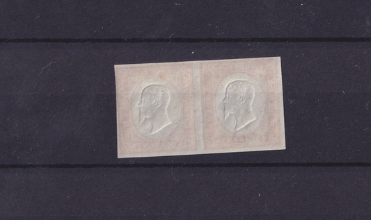 ASI REGNO Vitt Em II Sardegna 1855 Striscia di 2 Cent 40 Nuovi Senza Gomma