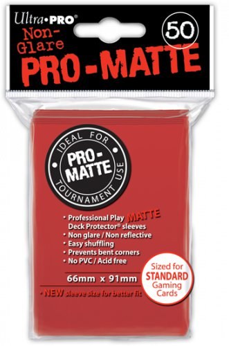 Ultra Pro Proteggi Carte Standard (66mm X 91mm) Pro - Matte Pacchetto 50 Bustine Rosso