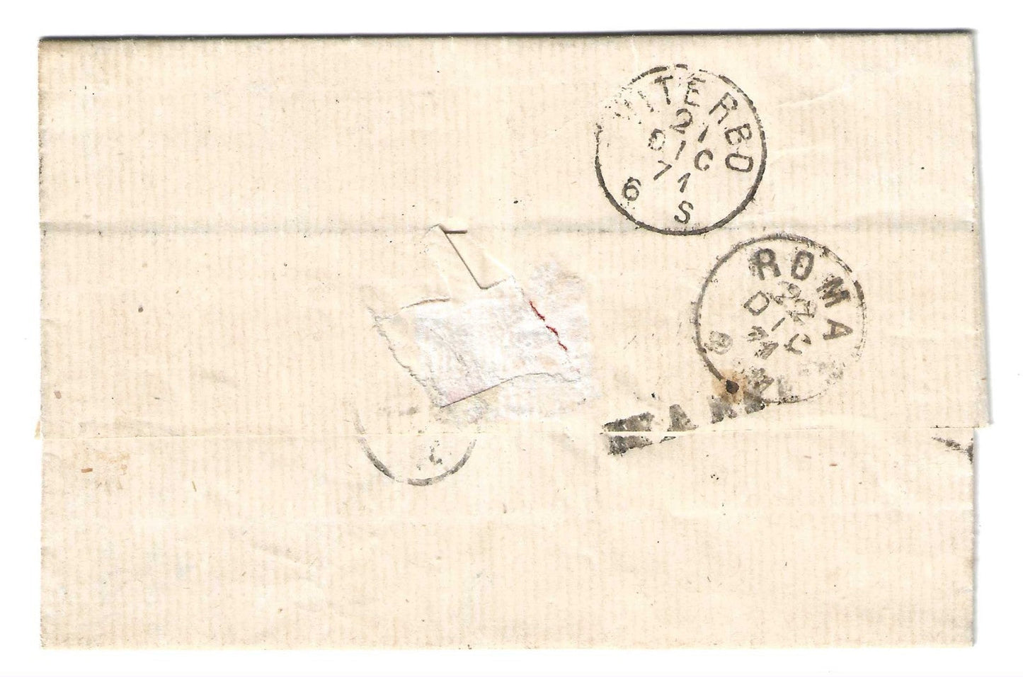 1871 Regno d'Italia - Coppia 10 c. De La Rue Londra con numerale 2503 Toscanella