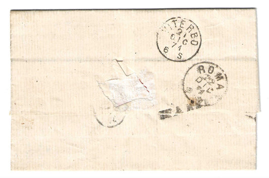 1871 Regno d'Italia - Coppia 10 c. De La Rue Londra con numerale 2503 Toscanella