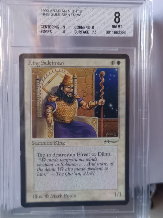 Magic MTG King Suleiman Arabian Nights BGS 8 vintage 1993 ENG Gradata 9/8/8/7.50