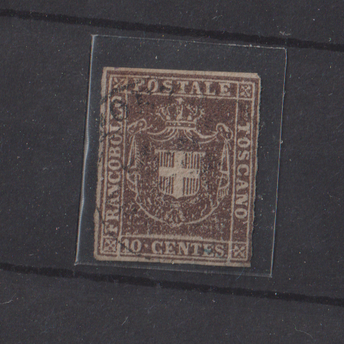 Antichi Stati Toscana 1860 Governo Provvisorio  10 Cent. Usato Firmato0