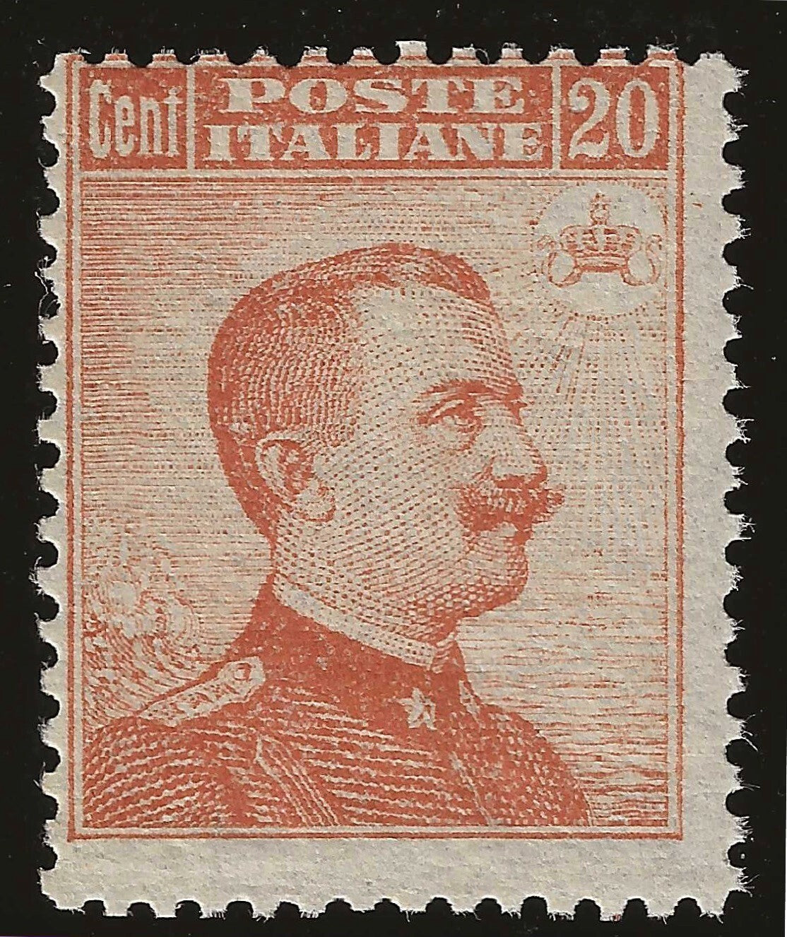 1916 Regno d'Italia - 20 c. arancio Michetti senza filigrana MH*