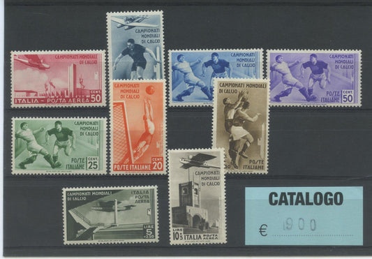 REGNO D'Italia 1934 CALCIO 9 Valori perfetti CERTIFICATI0