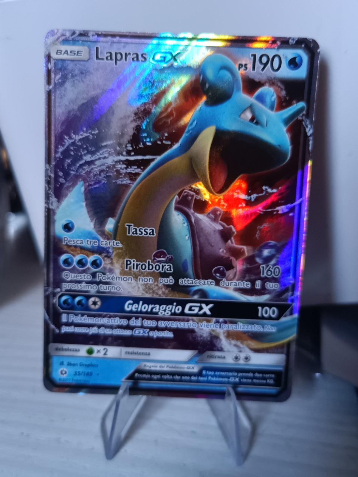 Carta Pokemon Lapras GX (SUM 35) ITA Sole E Luna ULTRA RARA Near Mint0