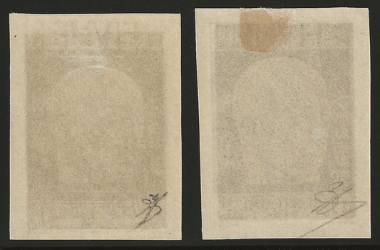 1920 Fiume - D'Annunzio 45 c. non dentellato di cui uno anche doppia stampa MH*
