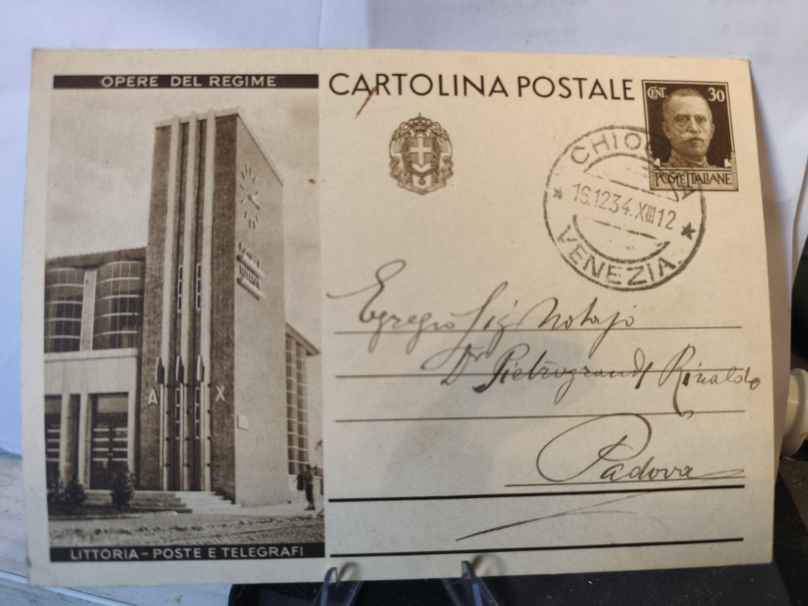 Cartolina Postale Venezia Anno XIII Opere Del Regime Littoria0
