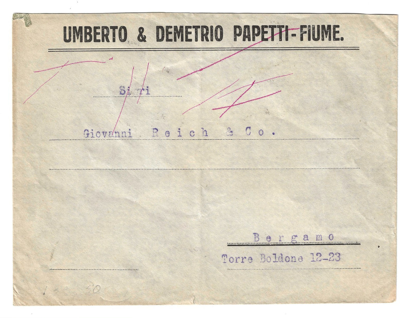 1922 Fiume - Busta con 45 c. Fondazione Studio 24-IV-1921 Costituente Fiumana