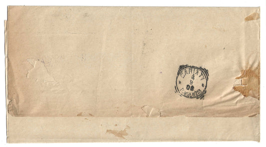 1908 Regno d'Italia piego da Cosenza a Bocchigliero con francobolli 40 c. serie Floreale e Leoni completa
