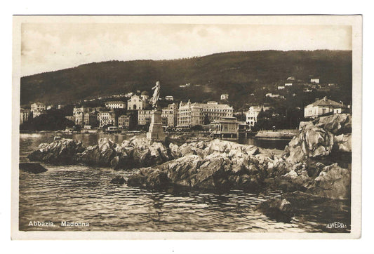 1931 Regno d'Italia Cartolina da Fiume a Praga con francobollo 75 c. morte Sant'Antonio