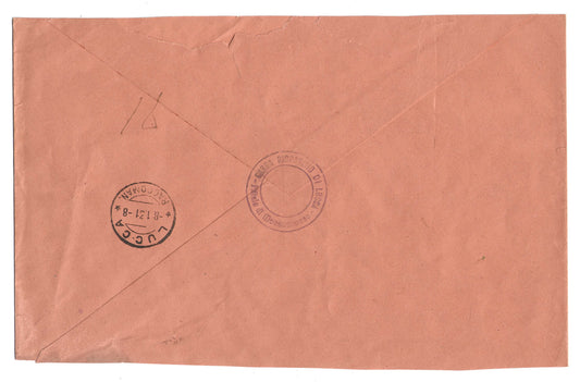 1931 Regno d'Italia busta per Lucca da Monsummano con francobollo da 2,55 l. rosso tipo Parmeggiani