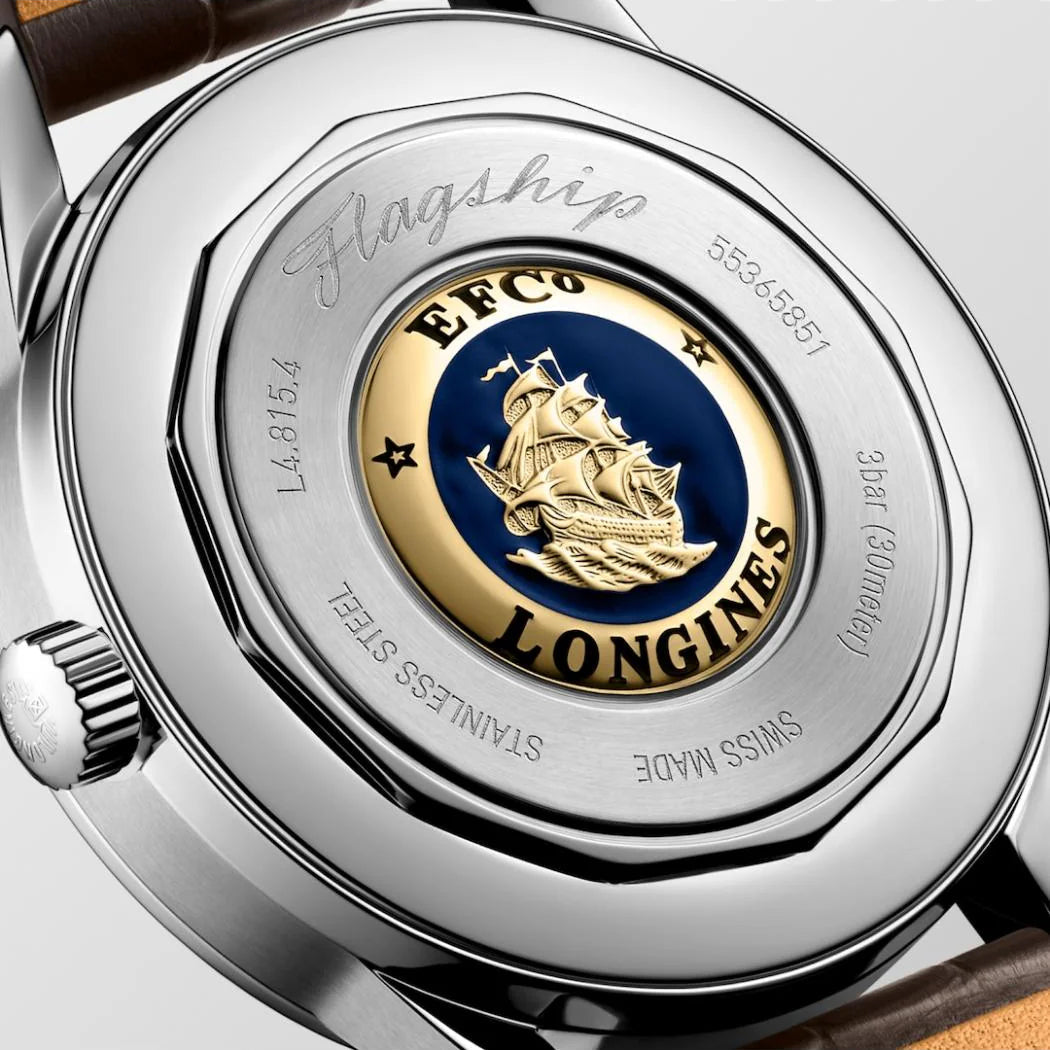 Longines orologio Flagship Heritage Moonphase 38,5 mm argento automatico acciaio L4.815.4.78.2